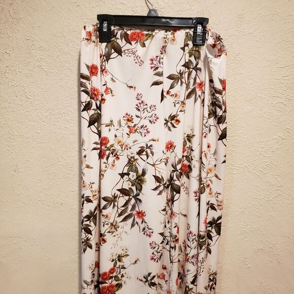 ZARA Women Floral Printed Wide Leg Flowy Boho Pants Large - Picture 8 of 10